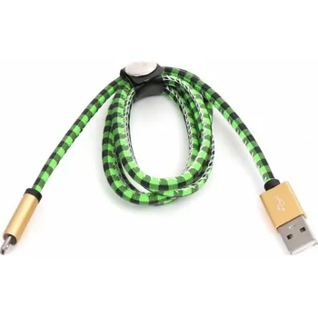 Datový kabel Platinet USB-A - microUSB USB kabel 1 m Zelený (PUCLC1G)