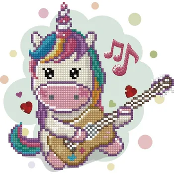 Diamantové malování DOTZIES - Diamantové malování - plátno - JEDNOROŽEC HUDEBNÍK