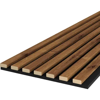 Obklad MP Dekorativní nástěnné lamely s filcem, Dub královský světlý / černý 260x30x0,7 cm - 7 lamel