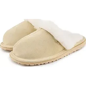 Dámské pantofle Vlnka Dámské kožené pantofle s ovčí vlnou Marie béžová velikost obuv dospělí 37