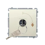 Simon Basic BMW1K.01/12 Spínač jednopólový na klíč (přístroj s krytem), 2 polohový, řazení 0-1 béžová