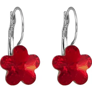 Náušnice Náušnice Swarovski Elements květinka, visací, světle červené, 27020701lightsiam
