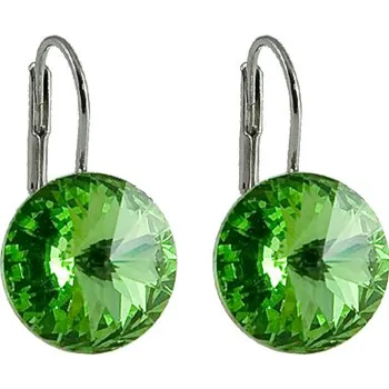 Náušnice Náušnice zelené Rivoli se Swarovski Elements Peridot 14 mm