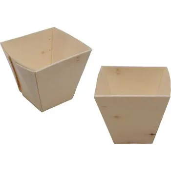 Jednorázové nádobí Miska dřevěná (z dýhy) 4,8x4,8x4,5 cm/ 24 ks