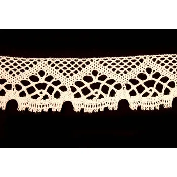 Krajka Krajka bavlněná 75022 paličkovaná šíře 45mm bílá (30m/bal.)