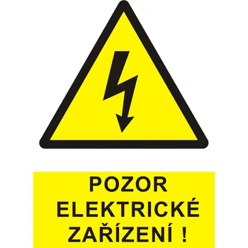 STRO.M propagace Samolepka 0101 A6 Výstražná značka Pozor elektrické zařízení, samolepící folie