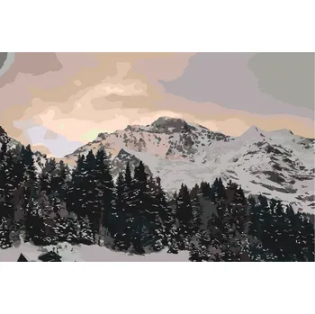 Malování podle čísel - Švýcarské Alpy Jungfrau Velikost: 40x60cm, Rámování: Pouze srolované plátno