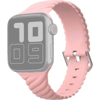 Řemínek na hodinky Propletený silikonový řemínek pro Apple Watch 42mm / 41mm / 40mm / 38mm - růžový