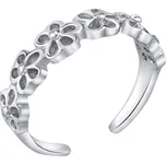 Stříbrný prsten na nohu s květinovým vzorem PRMR11673