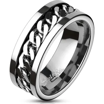 Prsten OPR0144 Pánský ocelový prsten řetěz (65)