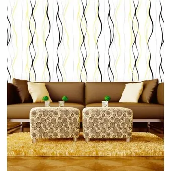 Tapeta DIMEX | Vliesová tapeta na zeď Dimex Line WP-014-06 | 0,75 x 10 m | žlutá, bílá, černá, šedá + Vliesová tapeta na zeď Dimex Line WP01501 v rozměru 0,75 x 10 m