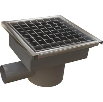 podlahová vpusť Podlahová vpusť nerez malá včetně sifonu KVMR - hloubka 400mm Délka x hloubka: 400x600mm