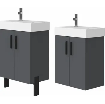 Koupelnový nábytek Lavedo Manhy Grey 55 koupelnová skříňka s umyvadlem