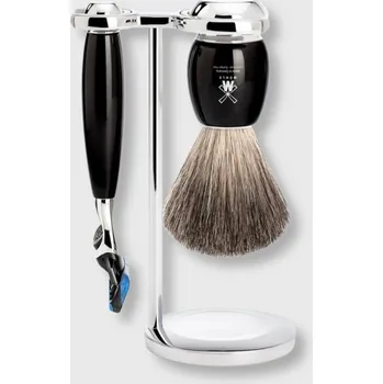 Kosmetika Mühle Vivo Black Pure Badger Fusion třídílná sada na holení
