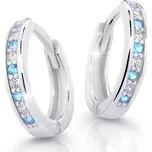 Cutie Jewellery Dětské náušnice z bílého zlata kroužky C3342B-Mint Green