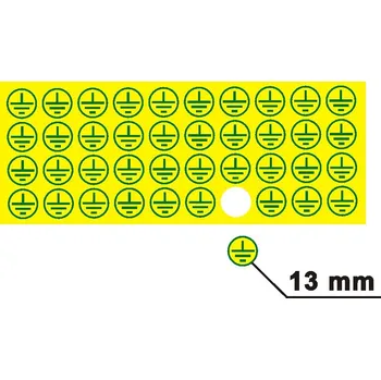 STRO.M propagace Samolepka DT012K Znak ochranné uzemnění zelený tisk/průměr 1,3cm