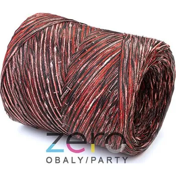 Stuha Lýko umělé RAPHIA 200 m - červená-pudrová-černá (melír)