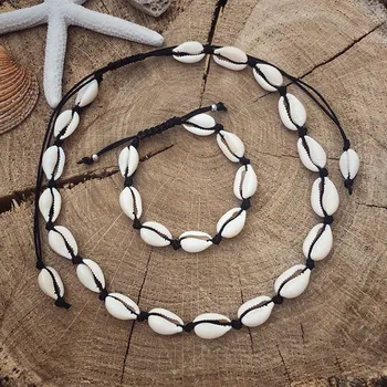 Souprava šperků Kauri mušle - sada náhrdelníku a náramku