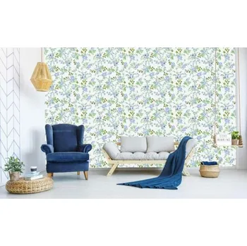 Tapeta DIMEX | Vliesová tapeta na zeď Dimex Line WP-093-01 | 0,75 x 10 m | bílá, modrá, zelená + Vliesová tapeta na zeď Dimex Line WP09401 v rozměru 0,75 x 10 m