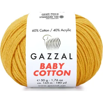 Příze Gazzal Příze Baby cotton 3447 hořčicová