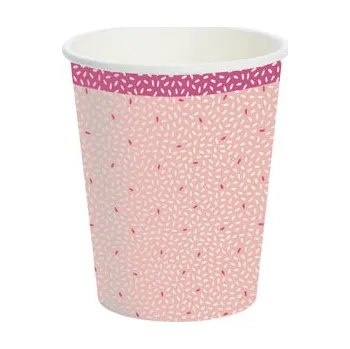Papírový ubrousek DUNI Papírový kelímek BIO 24 cl Rice Pink 10ks