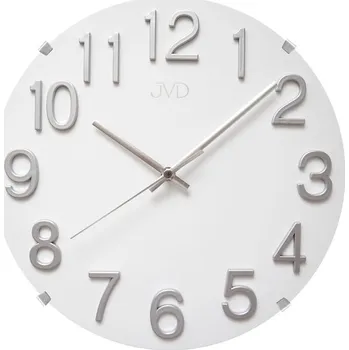 Hodiny Skleněné kulaté čitelné nástěnné hodiny JVD HT98.5 (čitelné hodiny s vypouklým designovým sklem)