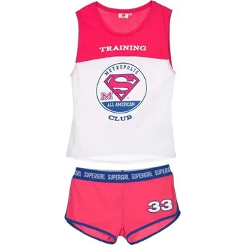 Dámské pyžamo Dámské letní pyžamo Supergirl - růžovo-bílé Velikost: XL