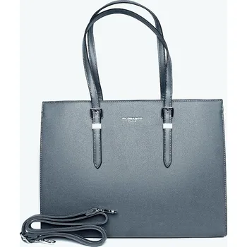 Kabelka Dámská velká elegantní kabelka na rameno FLORA&CO X8022 šedo-modrá | KabelkyproVas.cz
