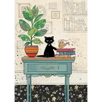 Luxusní přání BUG ART Kočka na stole (Blahopřání v obálce s kočkou, kočka)