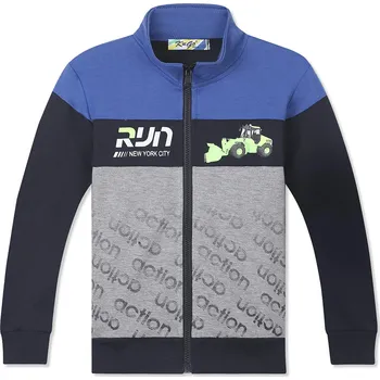 Chlapecká mikina Chlapecká mikina - KUGO LM5979, šedá/ modrá Barva: Modrá, Velikost: 98