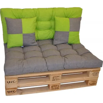 Podsedák Nábytek PEGAS Sada polstrů veselá paleta - šedo světle zelená