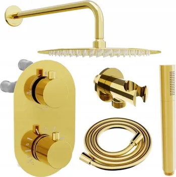 Vodovodní baterie Mexen KAI - 3-výstupová podomítková sprchová sada 6v1, zlatá, 77602-50set