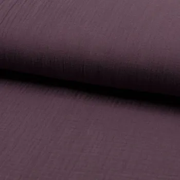 Mušelín/dvojitá gázovina fialovohnědá, š.140