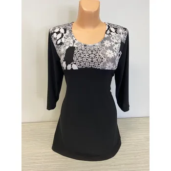 Dámská tunika Černá halenka ČEVAR, Barva Černá, Velikost 38 - na zakázku, Materiál 98% Polyester 2% Lycra