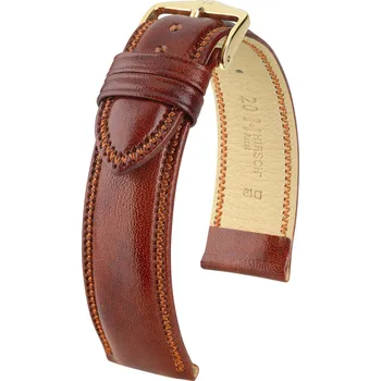 Módní doplněk Kožený řemínek Hirsch Ascot L 01575070-1, hnědý, teletina, délka L, Quick Release