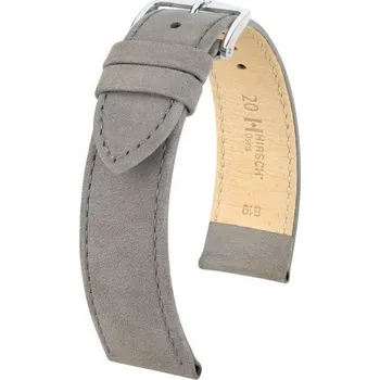 Řemínek na hodinky Kožený řemínek Hirsch Osiris M 03433130-2, šedý, teletina, délka M, Quick Release - 16 mm