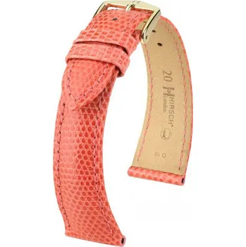 Řemínek na hodinky Kožený řemínek Hirsch London M 04266122-1, oranžový, ještěrčí kůže, délka M, Quick Release - 16 mm