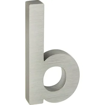 Domovní cedule Domovní znak 3D AL stříbrný matný - písmeno b