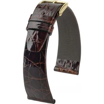 Řemínek na hodinky Kožený řemínek Hirsch Prestige M 02308110-1, hnědý, krokodýlí kůže, délka M, Quick Release