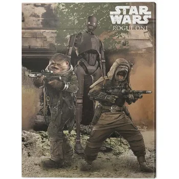 Obraz Obraz na plátně Star Wars Rogue One - Pao, Bistan & K - 2S0