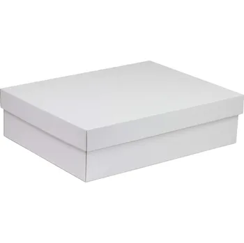 Dárková krabice s víkem 400x300x100/40 mm, bílá