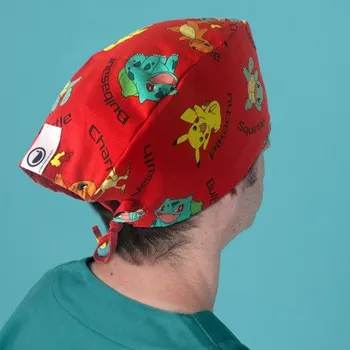 Čepice Enfermanía Chirurgická čepice pro krátké vlasy Barva: Red Pokemon