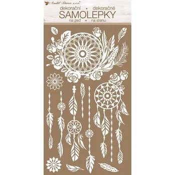 Samolepící dekorace Anděl Přerov Samolepky na zeď bílý lapač snů s glitry 24 x 47,5 cm