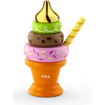 Hra na obchod VIGA Dřevěná skládačka zmrzlina