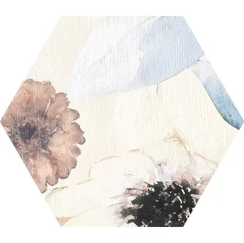 Stavební materiál Mild Garden hex dekor scienny - obkládačka inzerto šestihran 19,2x22,1 bílá 6004879