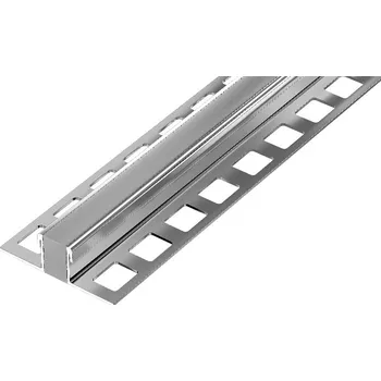 Stavební profil DL9 dilatační lišta ACARA, nerez V2A+EPDM guma šedá, 3 mm, 2,5 m