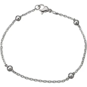 Náramek Šperky4U Dámský ocelový náramek s kuličkami, délka 18 cm - OPA1495
