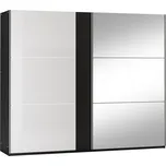 Casarredo Šatní skříň SACRAMENTO 250 černá/bílá lesk