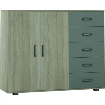 Komoda Komoda kombinovaná dub sonoma/šedá OLIVIA K9