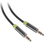 Kabel GoGEN Jack 3,5mm, 3m, pozlacené konektory - černý